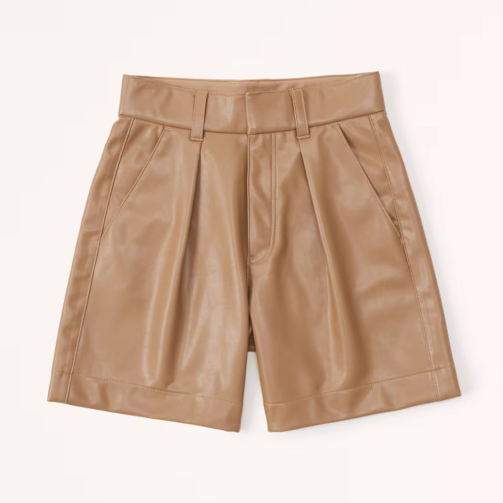 Abercrombie 6 Inch Vegan Leather Tailored Shorts SZ XL